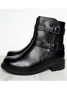 BOC Black Buckle Moto Boot 7 1/2 M
